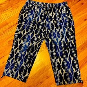 Chicos Zenergy cargo pants blue and white